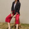 Áo blazer tay phối thổ cẩm Black 3