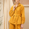 Áo khoác nhung cổ đức có đai buộc Yellow 2