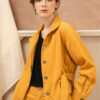 Áo khoác nhung cổ đức có đai buộc Yellow 4