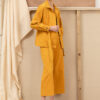 Áo khoác nhung cổ đức có đai buộc Yellow 5