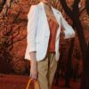 Áo blazer dài tay túi cơi White 2