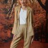 Áo blazer túi chéo 2 hàng cúc Beige 1