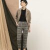 Áo khoác rút dây eo Brown Stripe 2