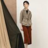 Áo khoác rút dây eo Brown Stripe 4