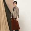Áo khoác rút dây eo Brown Stripe 8