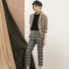 Áo khoác rút dây eo Brown Stripe 9