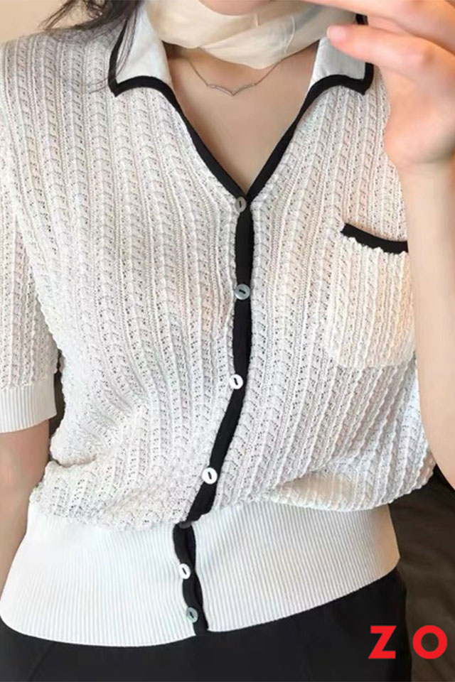 ZB290066WH.2 Áo cardigan len White 2