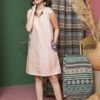 Váy đầm gile túi xoáy thổ cẩm Beige 2