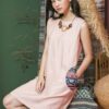 Váy đầm gile túi xoáy thổ cẩm Beige 1