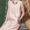 Váy đầm gile túi xoáy thổ cẩm Beige 4