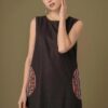 Váy đầm gile túi xoáy thổ cẩm Black 8