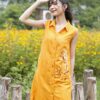 Váy đầm sơ mi gile thêu cúc Orange 8