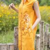 Váy đầm sơ mi gile thêu cúc Orange 7