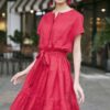 Váy đầm chân váy dúm tầng Red 8