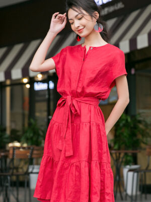 Váy đầm chân váy dúm tầng Red 9
