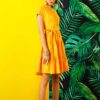 Váy đầm chân váy dúm tầng Yellow