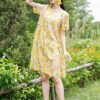 Váy đầm hoa dúm thân váy Yellow Floral 9