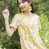 Váy đầm hoa dúm thân váy Yellow Floral 6