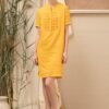 Váy đầm cổ tàu trần ngực Yellow 5