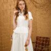 Váy đầm peplum cổ sơ mi White 1