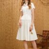 Váy đầm peplum cổ sơ mi White 3