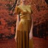 Váy đầm nhung dúm tầng Yellow 2