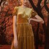 Váy đầm nhung dúm tầng Yellow 5