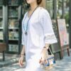 Váy đầm cổ tim đáp ren gấu váy White 8