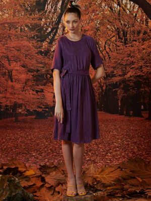 Váy đầm chun eo Purple 4