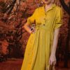 Váy đầm cổ 2 ve chun eo Yellow 3