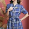 Váy đầm sơ mi 2 túi ngực Blue 3