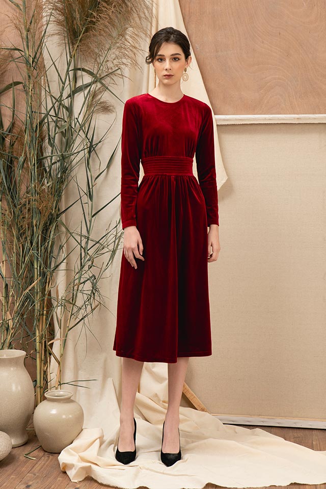 Tổng hợp Váy Nhung Đỏ Xòe Đẹp giá rẻ bán chạy tháng 42023  BeeCost