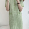 Váy đầm len cổ sơ mi Lime 3