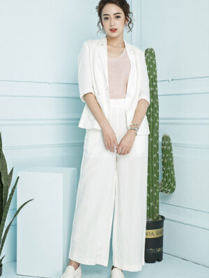 Quần suông ống rộng White 2