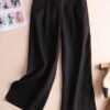 Quần xẻ gấu, cạp chun sau Black 1