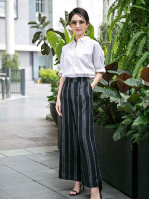 Quần xẻ gấu, cạp chun sau Black Stripe 1