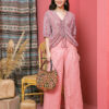 Quần xẻ gấu, cạp chun sau Pink 2