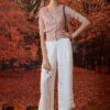 Quần xẻ gấu, cạp chun sau White 10