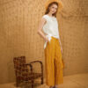 Quần ống rộng cạp chun Yellow Stripe 4