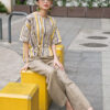 Quần ống đứng khóa sườn Beige 1