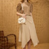 Chân váy đai sừng Beige 3