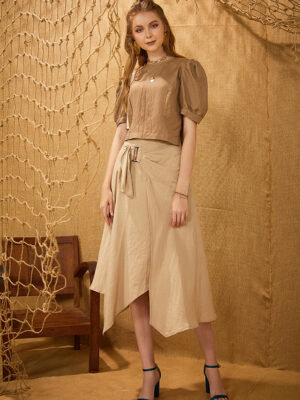 Chân váy đai sừng Beige 1