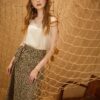 Chân váy đai sừng họa tiết da báo Brown 1