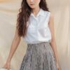 Áo sơ mi túi ngực không tay White 1