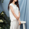 Áo kiểu nữ buộc nơ White 3