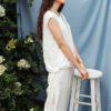 Áo kiểu nữ buộc nơ White 4