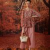 Áo nhung hoa dúm eo Pink Floral 4