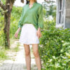 Áo sơ mi nữ cổ tàu Green 1