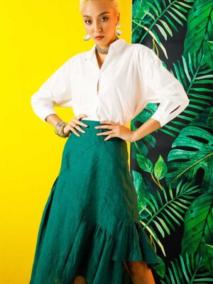 Áo sơ mi tay lỡ White 3