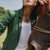Áo blazer túi phối thổ cẩm Green 2